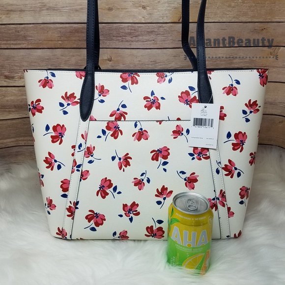 Kate Spade Cara Garden Toss White Floral Tote - Picture 11 of 15